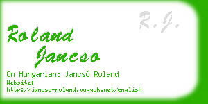 roland jancso business card